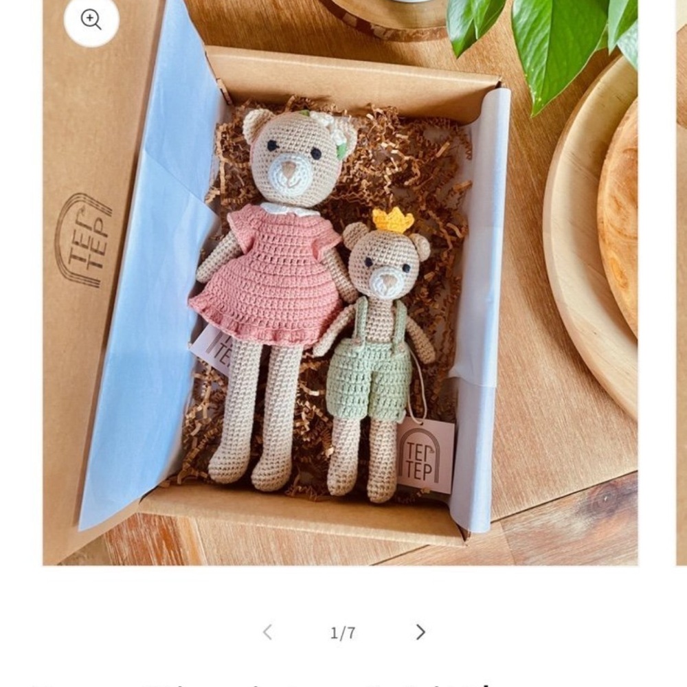 Teptep Baby Crochet Big Sister and Little Brother Toy Bears